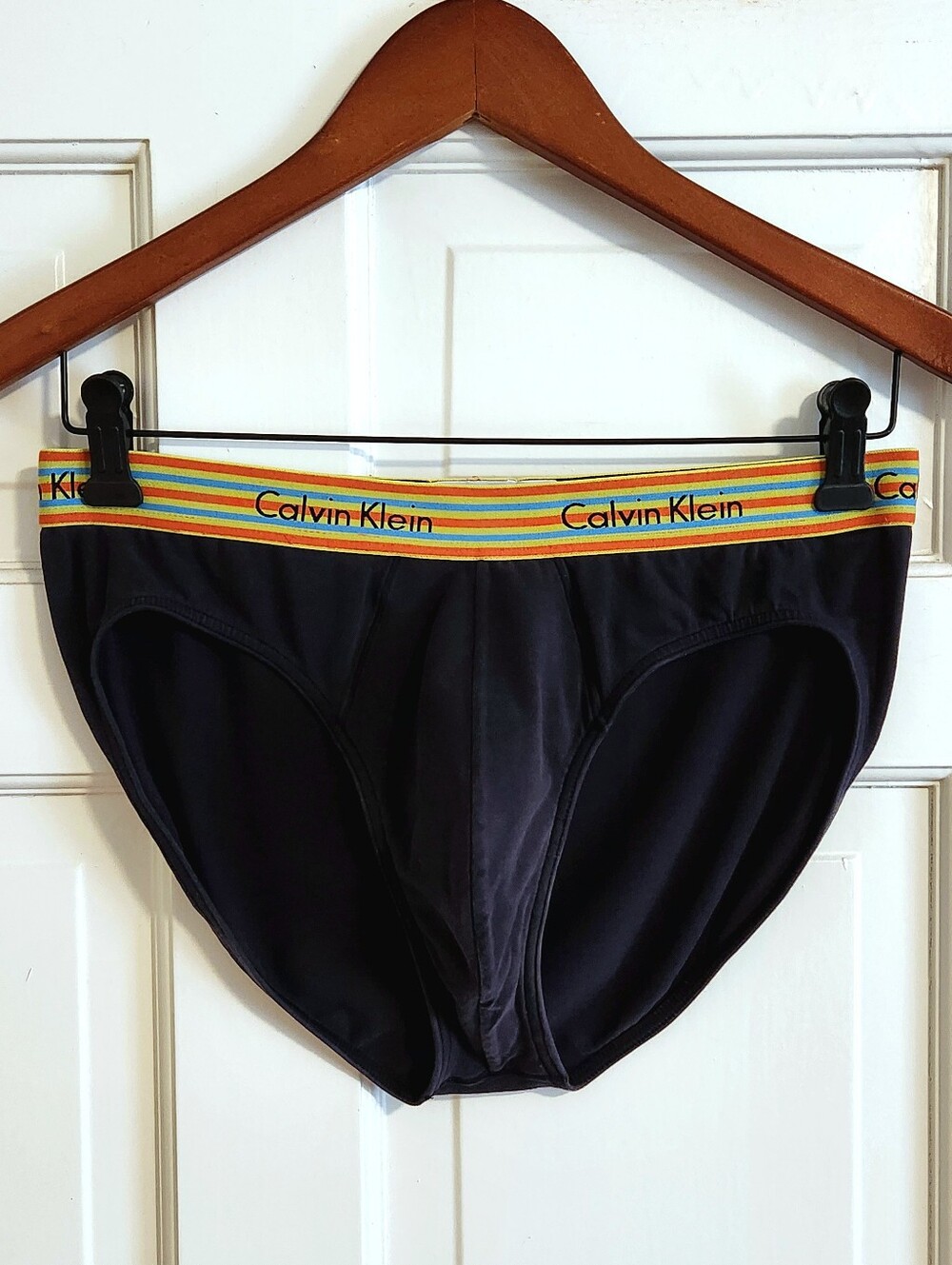 🌈Calvin Klein🌈 - Black Brief w/Multicolor Waistband
